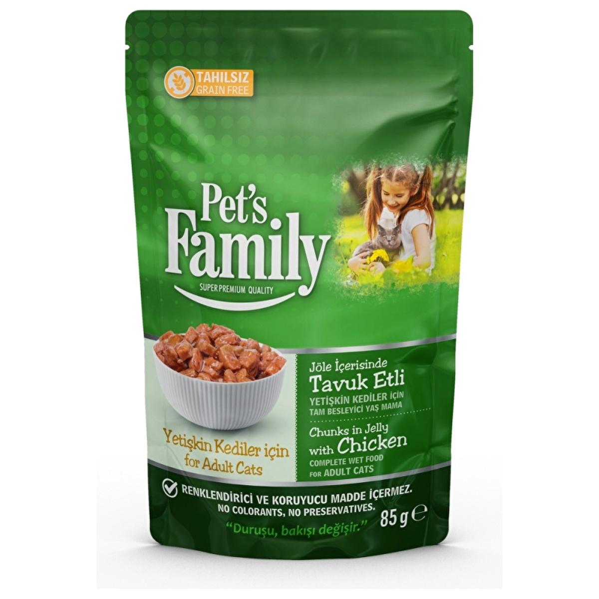 Pet's Family Adult Cat Food Pouch - Chicken Flavor, Natural, Wet Cat Food for Adult Cats Pet's Family Adult Cat Food Pouch - Natural & Delicious adult cat food, chicken flavor cat food, gravy cat food, natural cat food, wet cat food, cat food pouch, high moisture cat food, protein-rich cat food, convenient cat food, natural ingredients cat food