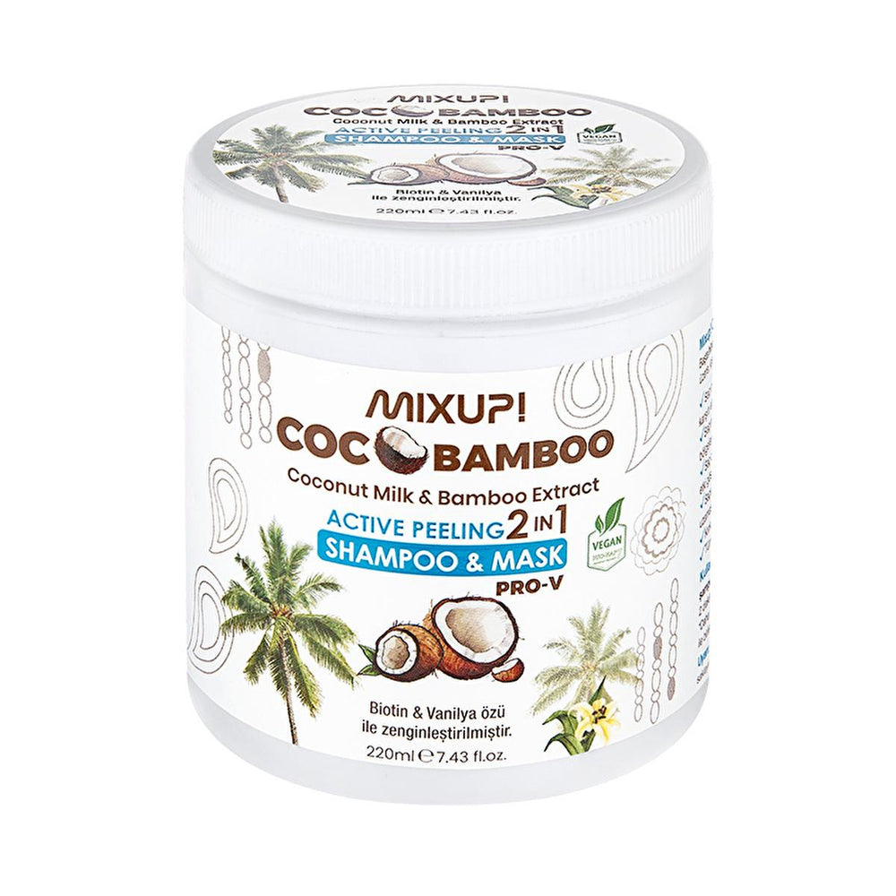 Mixup. CocoBamboo 2-in-1 Shampoo and Hair Mask - Natural Moisturizing Hair Care with Coconut Oil and Bamboo Extract - Shampoo