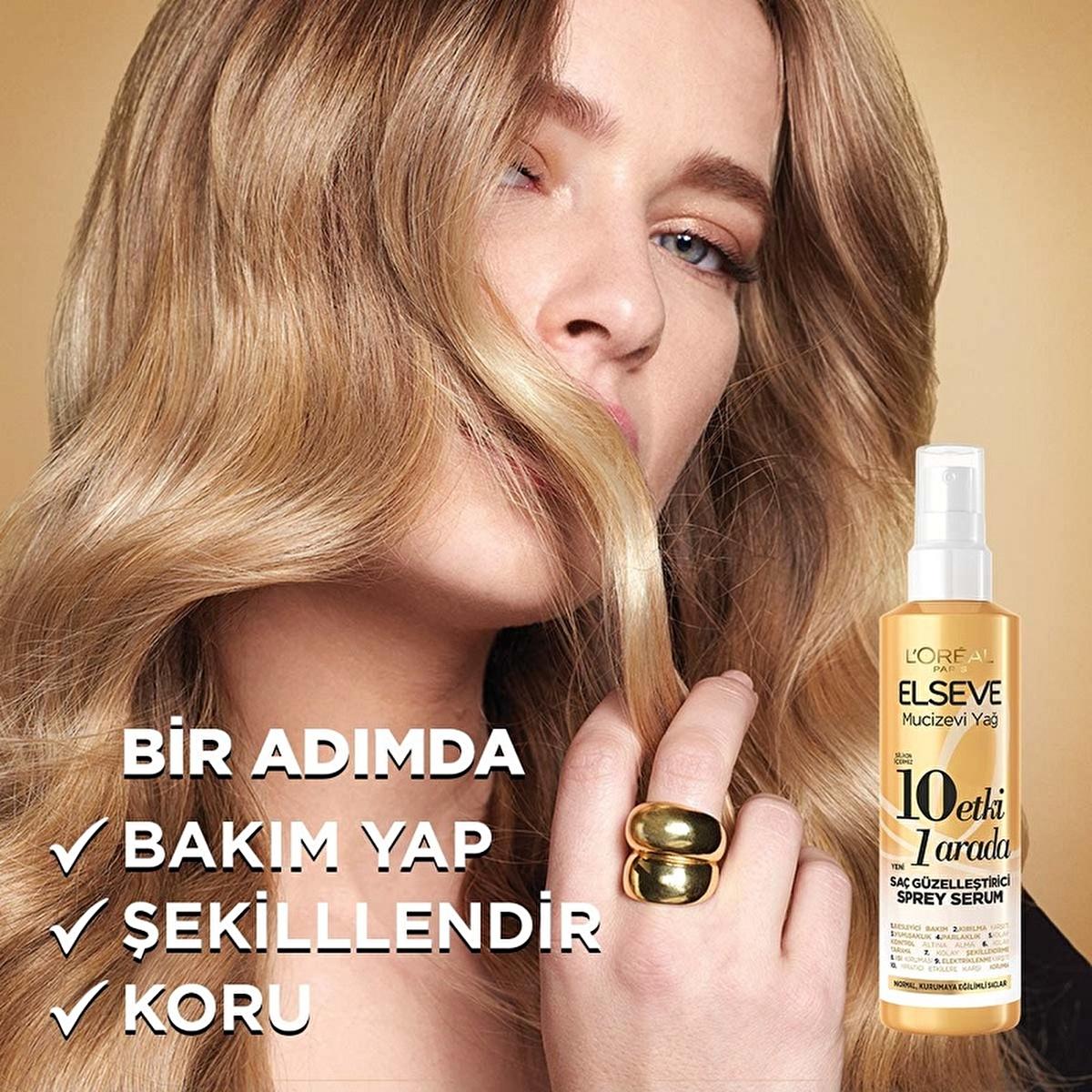 Loreal Paris Elseve: 10-in-1 Hair Beautifying Spray Serum - Heat Protection, Anti-Frizz, Damage Repair, Nourishing, Silicone-Free - For Soft, Shiny Hair Loreal Elseve 10-in-1 Hair Serum - Heat Protection &amp; Shine hair beautifying spray serum, 10-in-1 hair treatment, heat protection hair spray, anti-frizz hair serum, hair breakage treatment, nourishing hair spray, silicone-free hair serum, Loreal Elseve hair care, damage repair hair spray, hair shine spray, hair serum, hair spray, hair treatment, heat protect