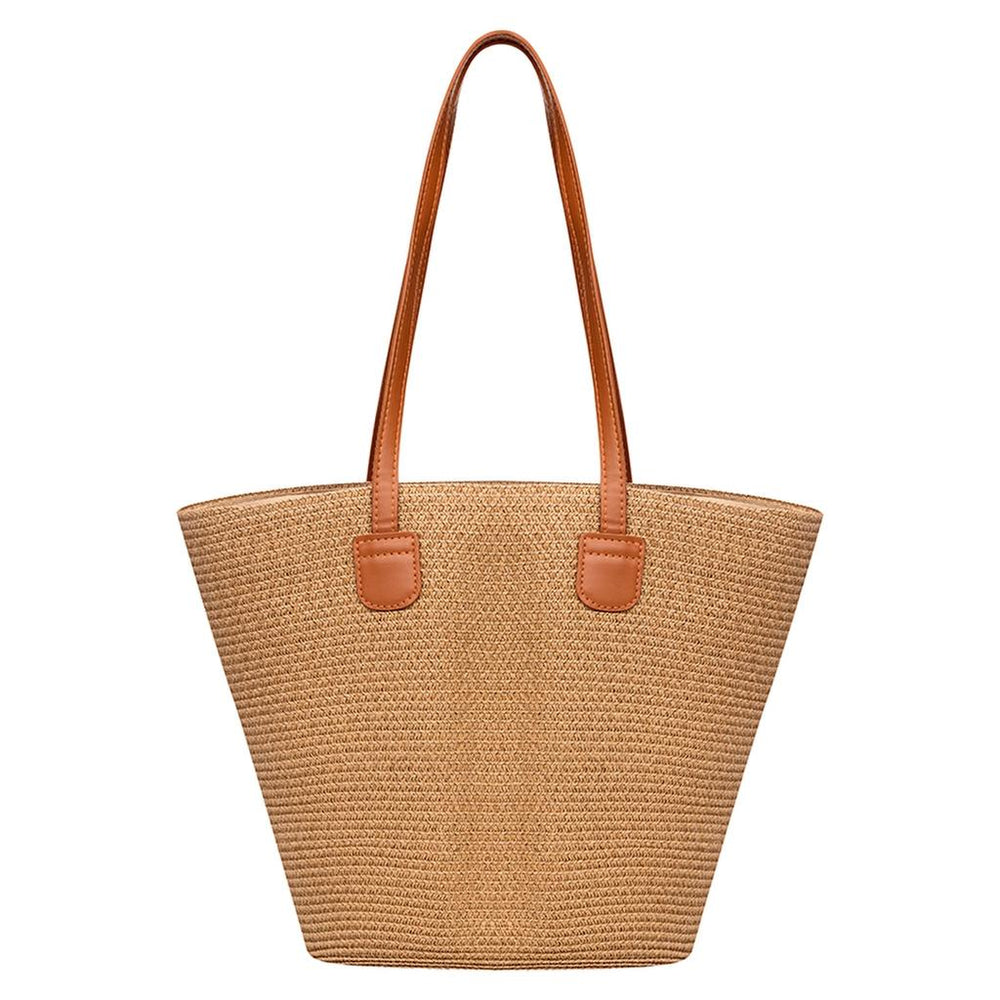 Eklips Beige Straw Beach Bag for Summer Travel