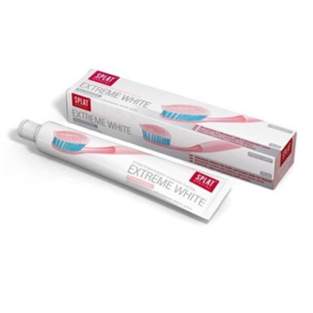 Splat Extreme White Whitening Toothpaste - 75ml - Carbamide Peroxide for Teeth Whitening at Home Splat Extreme White Toothpaste - Effective Teeth Whitening whitening toothpaste, Splat Extreme White toothpaste, Carbamide Peroxide toothpaste, teeth whitening at home, oral care products, teeth whitening, dental care, oral hygiene, whitening oral care, Splat toothpaste, Extreme White toothpaste, 75ml toothpaste, fluoride toothpaste, professional whitening at home