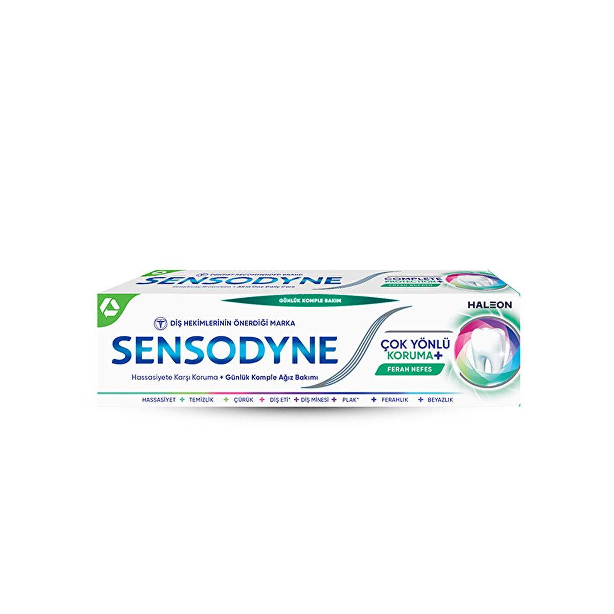 sensodyne multifaceted protection fresh breath toothpaste, 8 benefits for sensitive teeth, oral care toothpaste tube, refreshing mint citrus flavor Sensodyne Multifaceted Protection Fresh Breath Toothpaste - 8 Benefits for Sensitive Teeth | 75 ml Sensodyne Multifaceted Protection Fresh Breath Toothpaste 75 ml sensodyne, toothpaste, oral-care, sensitivity-relief, fresh-breath, teeth-whitening, plaque-removal, enamel-strengthening, recyclable-packaging, ai-generated