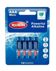 Rubin Alkaline AAA Batteries 1.5V 4-Pack