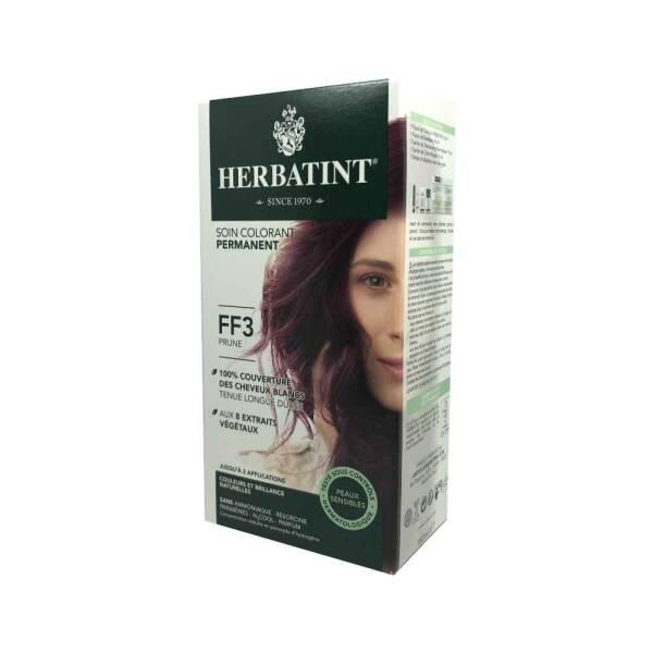 Herbatint Herbal Hair Dye FF3 Prune - Plum, Ammonia-Free, Natural Ingredients, Long-Lasting Color - Hair Dye