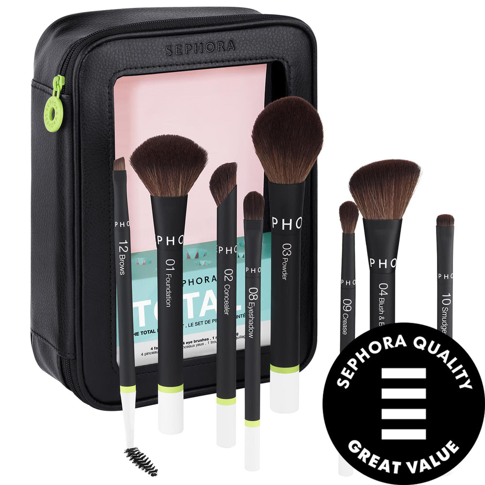 SEPHORA COLLECTION Total Brush Set - Vegan Makeup Brushes for Flawless Application, Eco-Friendly Beauty Tools SEPHORA COLLECTION Total Brush Set - Vegan & Eco-Friendly Makeup Brushes makeup brush set, vegan makeup brushes, eco-friendly beauty products, sephora collection, total brush set, makeup tools, cruelty-free cosmetics, vegan beauty, sustainable beauty, makeup essentials, beauty brushes, travel makeup, daily makeup routine, special occasion makeup
