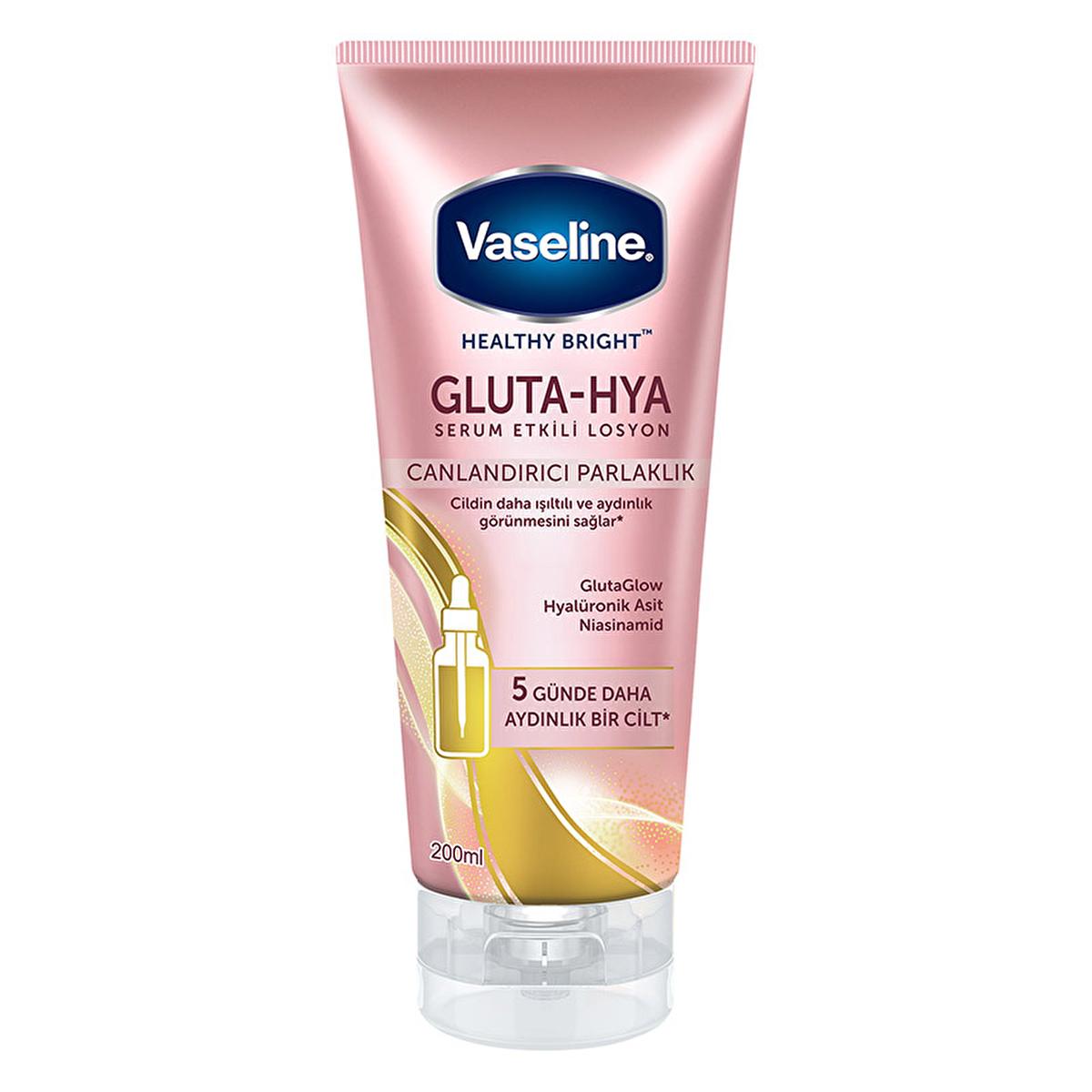 Vaseline Gluta-Hya Serum Etkili Canlandırıcı Vücut Losyonu - Moisturizing Body Lotion with Hyaluronic Acid &amp; GlutaGlow Technology Vaseline Gluta-Hya Serum Body Lotion - Hydrate &amp; Brighten Vaseline Gluta-Hya Serum Body Lotion, Moisturizing Body Lotion, Skin Brightening Lotion, Hyaluronic Acid Body Care, Dermatologically Tested Skincare, Hydrating Body Lotion, Brightening Body Care, GlutaGlow Technology, Niacinamide Enriched, Non-Greasy Moisturizer, Daily Skincare, Sensitive Skin Friendly, Radiant Skin, Dry S