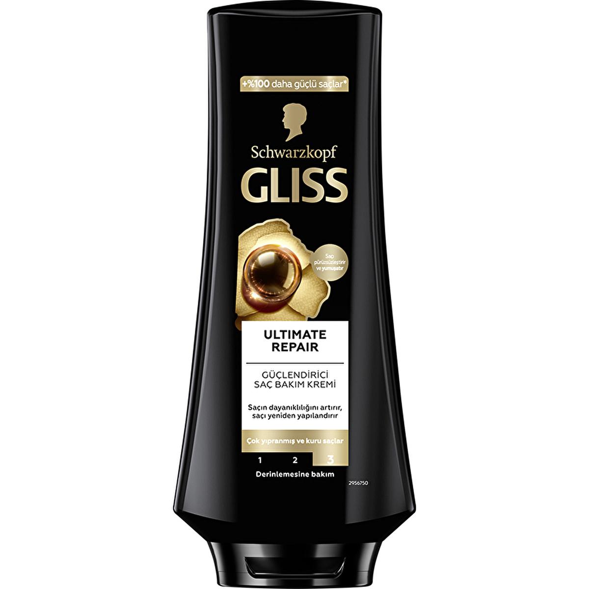 Gliss Ultimate Repair Conditioner: Deeply Repairs Damaged Hair, Strengthens &amp; Restores Shine, Keratin &amp; Black Pearl, 12.17 fl oz Gliss Ultimate Repair: Damaged Hair Repair &amp; Shine hair conditioner, damaged hair repair, dry hair treatment, strengthening conditioner, keratin hair treatment, black pearl conditioner, split end repair, hair manageability, hair shine, hair restructuring, hair repair, deep conditioner, moisturizing conditioner, frizz control, anti-breakage, hair treatment, hair mask, damaged hair,