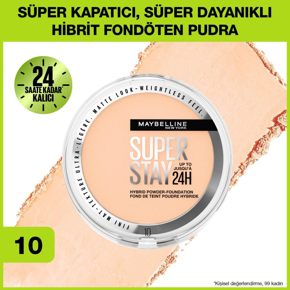 Maybelline Super Stay 24H Powder Pudra - Long-Lasting Matte Finish Makeup Powder for All-Day Coverage - Face Powder