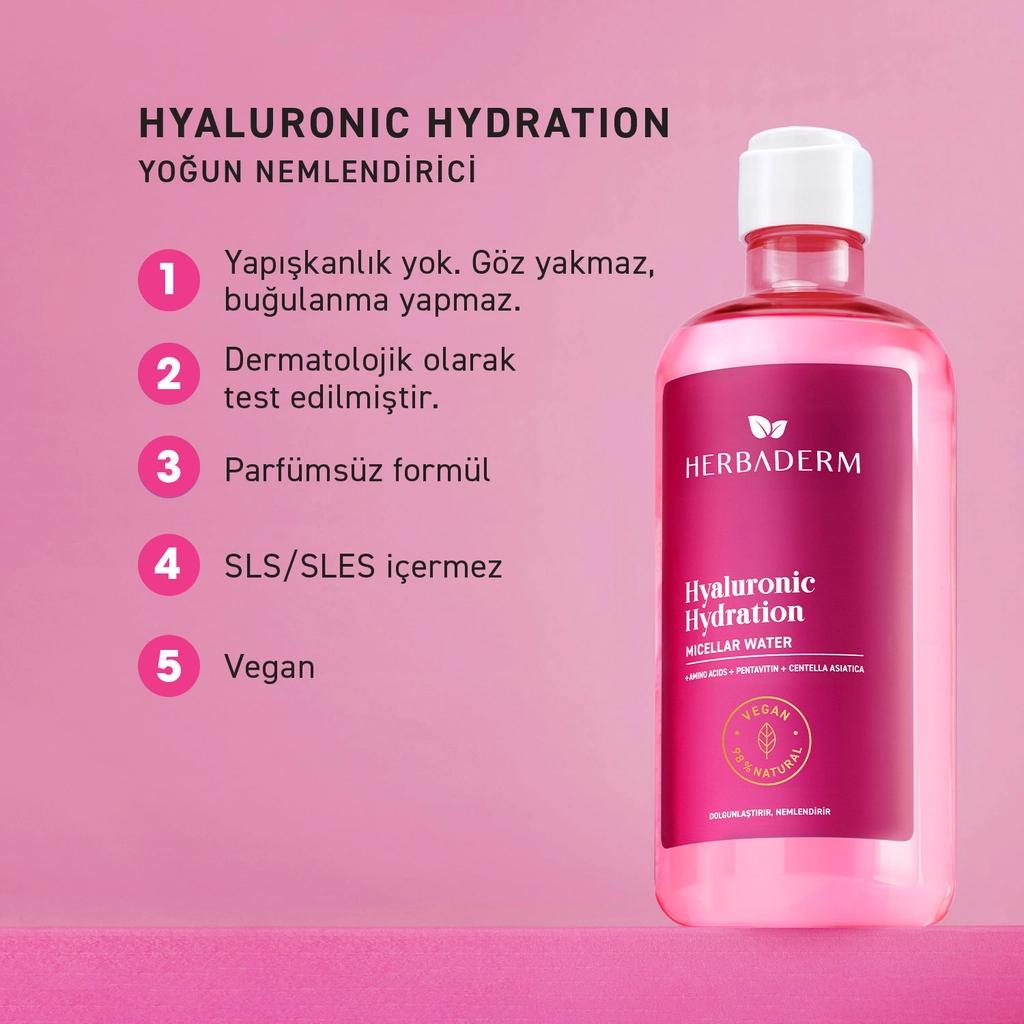 Herbaderm Hyaluronic Micellar Water for Hydrated Skin 500 ml