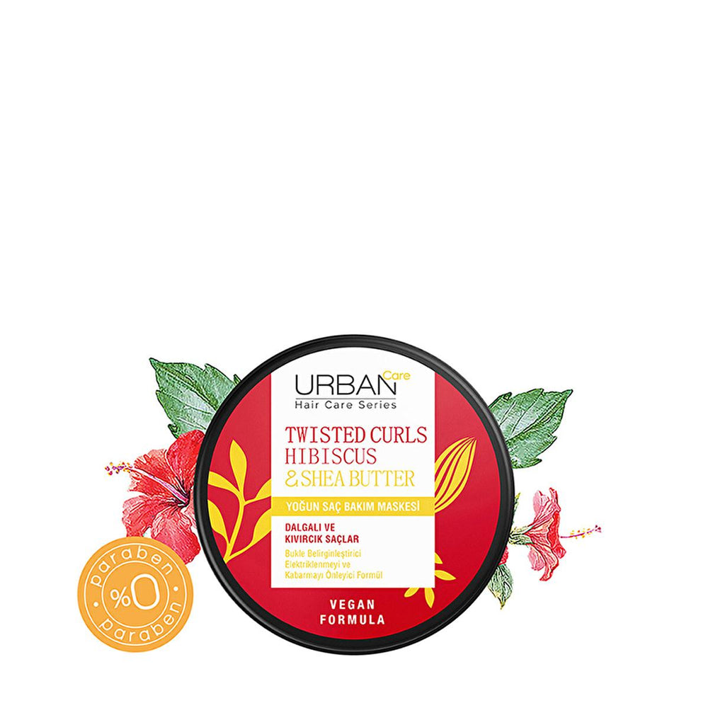 Urban Care Hibiscus & Shea Butter Hair Care Mask for Curly & Wavy Hair - Vegan, Paraben-Free, Nourishing & - view 2