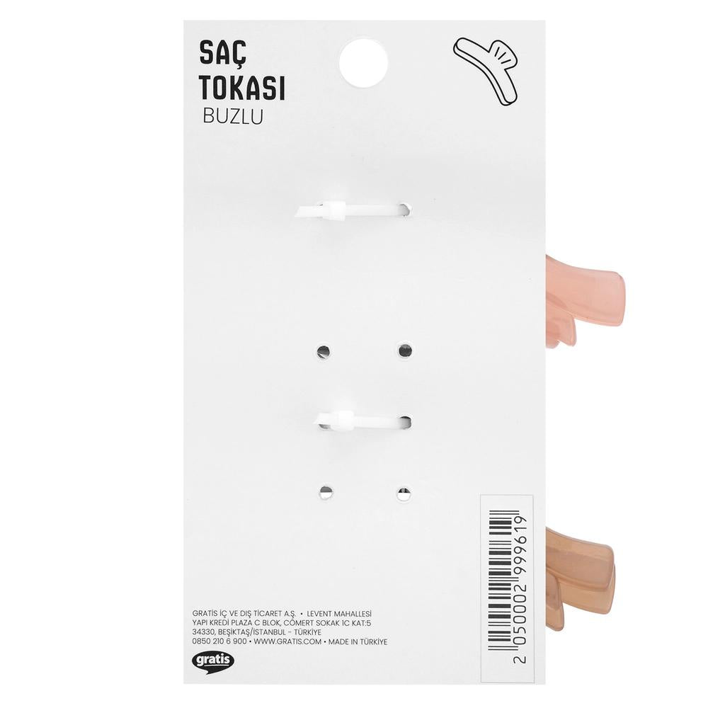 Eklips Frosted Ribbon Hair Clips Pink &amp; Brown 2-Pack