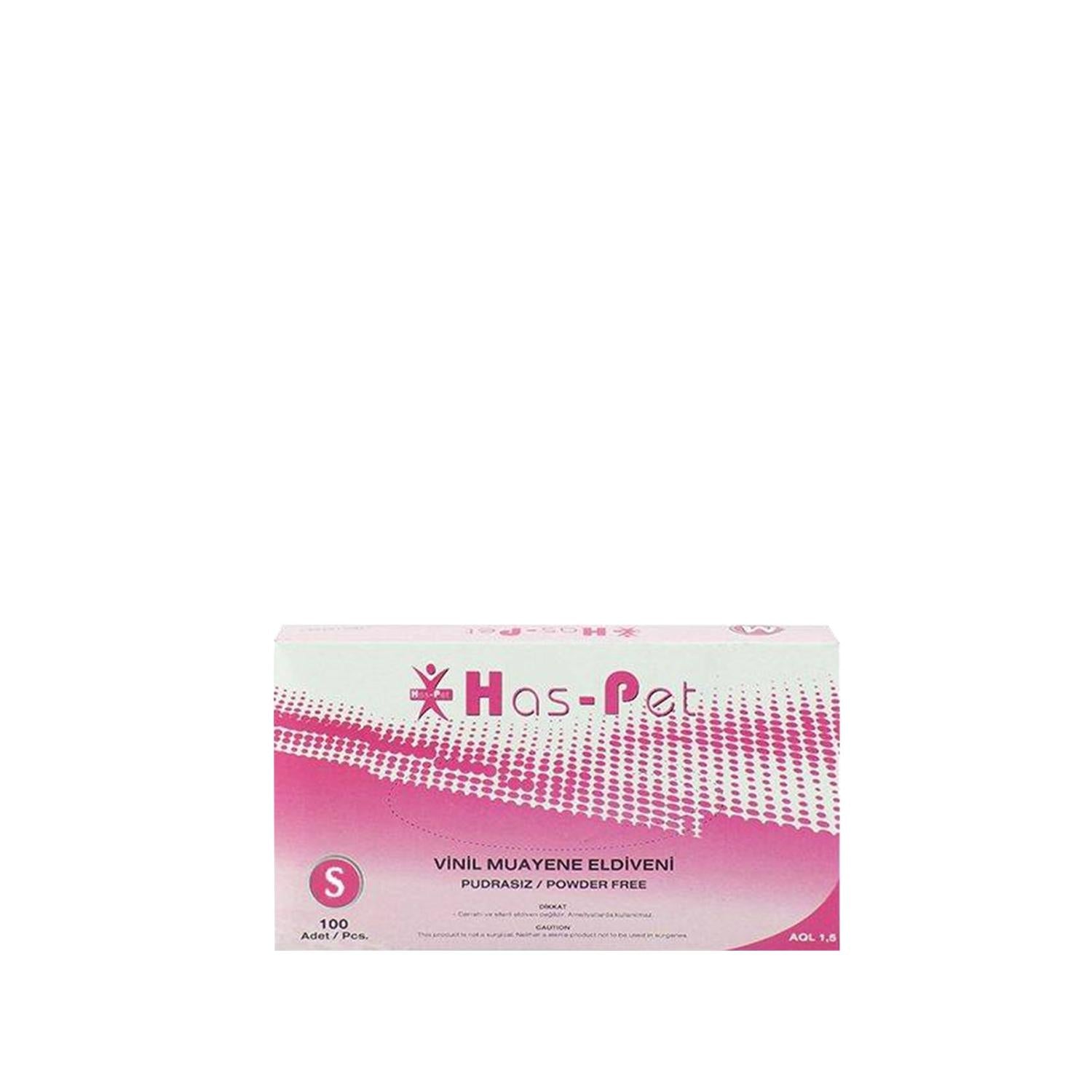 Has-Pet Vinyl Powder-Free Exam Gloves Small 100 Count
