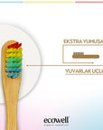 Ecowell Children's Toothbrush - Eco-Friendly Bamboo Handle, Soft Bristles, Vegan & Cruelty Free - view 2