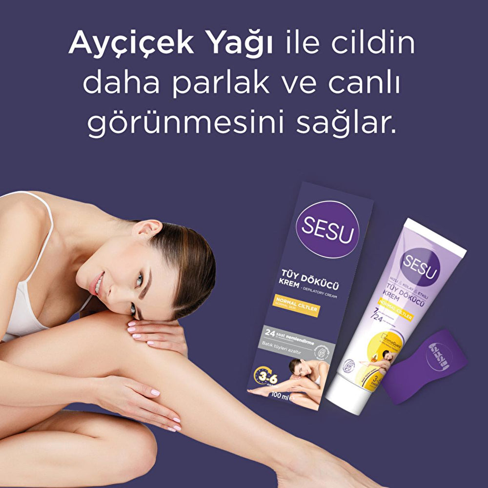 Sesu Hair Removal Cream for Normal Skin - 3.38 fl oz, Dermatologically Tested, Vitamin E & Bisabolol Enriched - view 3