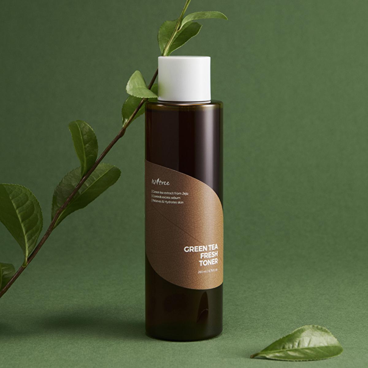 Isntree Green Tea-Infused Toner for Sebum Control & Hydration - Dermatologically Tested, Natural Skincare, 6.76 fl oz Isntree Green Tea Toner - Sebum Control & Hydration green tea toner, natural skincare, dermatologically tested, hydrating toner, sebum control, skincare routine, oily skin solutions, hydration, antioxidant skincare, Jeju green tea extract, toner for sensitive skin