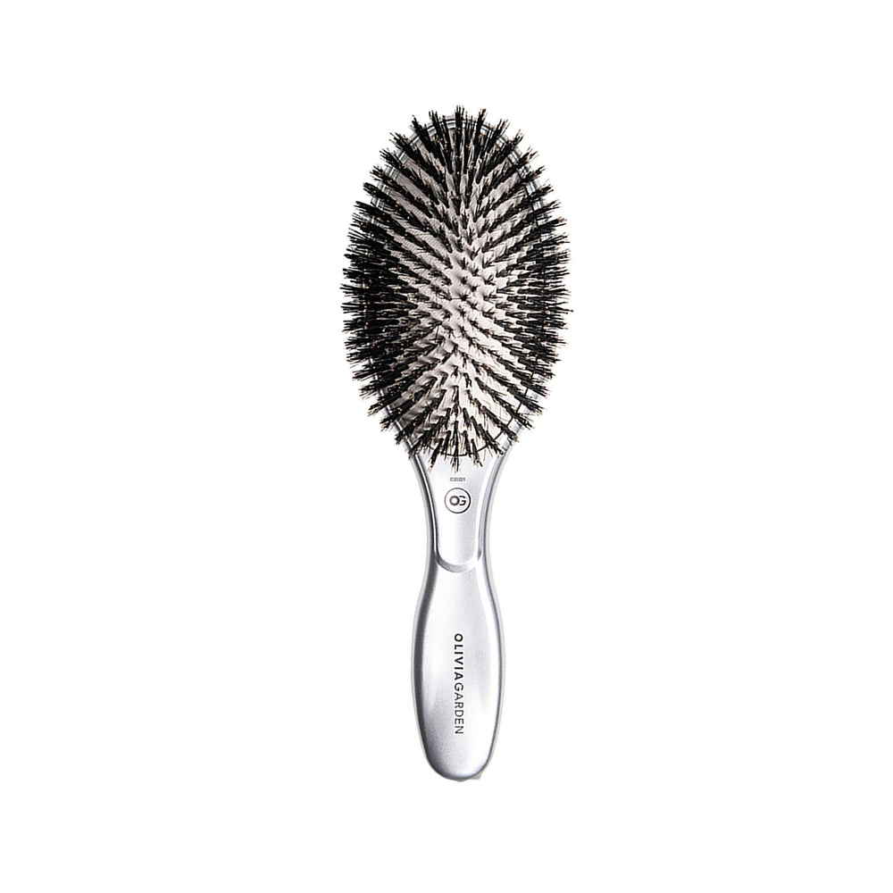 Olivia Garden Expert Care Boar Bristle Hair Brush - Silver