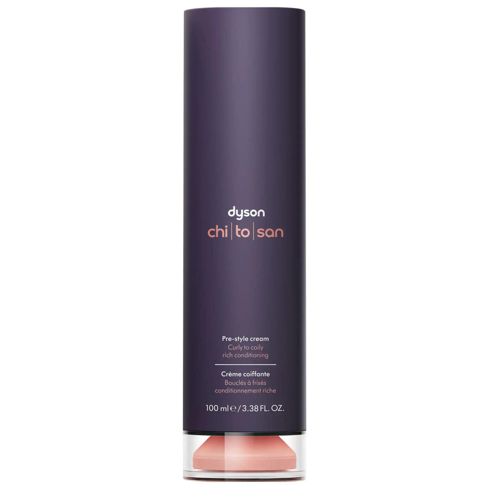 Dyson Chitosan Pre-Styling Hair Cream for Flexible Hold - Long-Lasting Hair Styling with Anti-Frizz Benefits Dyson Pre-Styling Hair Cream - Flexible Hold & Anti-Frizz hair styling cream, Dyson hair product, pre-styling hair cream, flexible hold hair styling, long-lasting hair style, anti-frizz hair care, natural hair care products, hair care, styling products, clean beauty, sustainable beauty, argan oil, grapeseed oil, chitosan, straight hair, wavy hair, curly hair, coily hair, fine hair, medium hair, thick