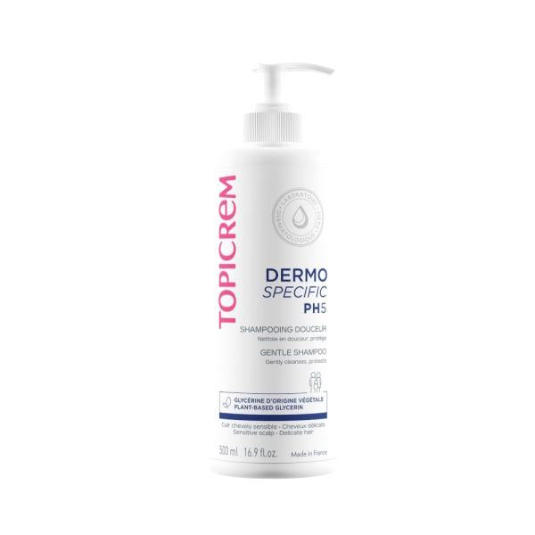 Topicrem Gentle Shampoo PH5 - 16.91 fl oz, Paraben-Free, For Sensitive Scalps & All Hair Types - Shampoo