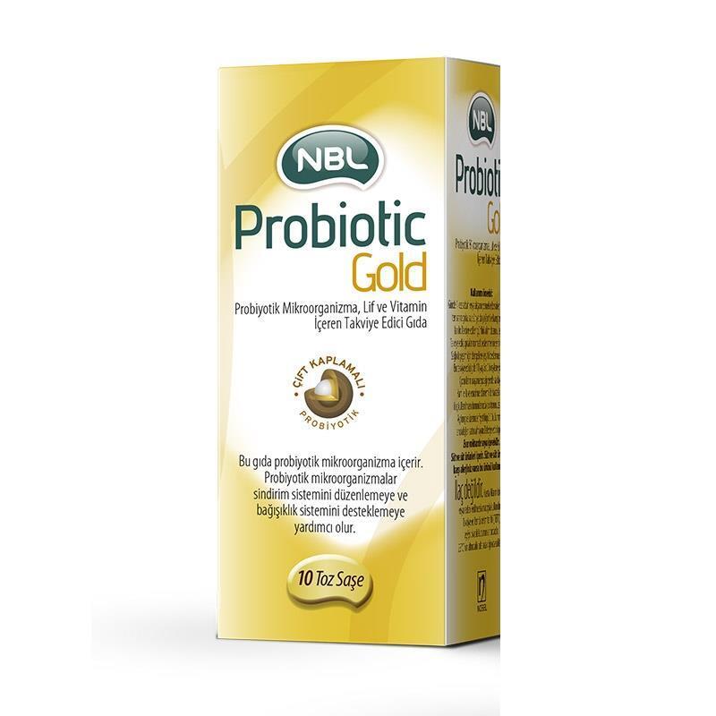 NBL Probiotic Gold 10 Stick - Probiotic Supplement for Digestive Health & Immune System Support - Face Serum