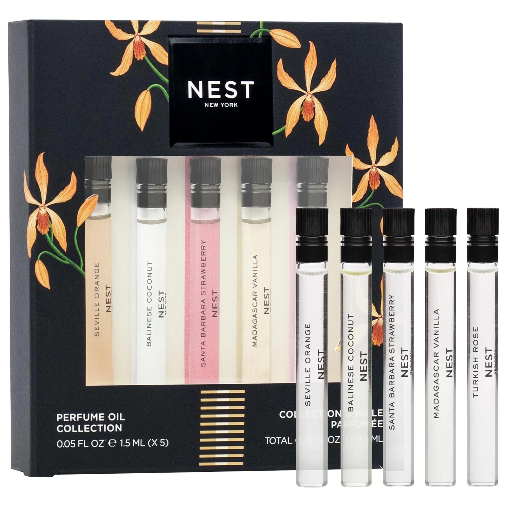 NEST New York Mini Perfume Oil Vial Discovery Set - Luxurious Fragrance Gift Set with 5 Nourishing Scents NEST New York Perfume Oil Discovery Set - 5 Luxurious Scents perfume oil set, fragrance discovery set, luxurious perfume oils, nourishing skincare fragrance, single note perfume oils, gift sets, fragrance gifts, skincare fragrance, unique fragrances, NEST New York, perfume discovery set, luxury fragrance, scented gift sets, skincare gifts