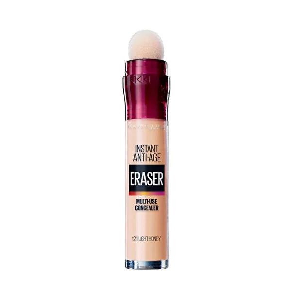 Maybelline Instant Age Eraser Concealer - Light Honey 121: Full Coverage Under Eye Concealer for Dark Circles &amp; a Youthful Look Maybelline Instant Age Eraser Concealer - Light Honey: Conceal Dark Circles Maybelline concealer, Instant Age Eraser concealer, Under eye concealer, Light honey concealer, Long lasting concealer, Concealer for dark circles, Best concealer, Full coverage concealer, concealer, makeup, dark circles, blemishes, imperfections, anti-aging, youthful appearance, beauty, cosmetics, Light Ho