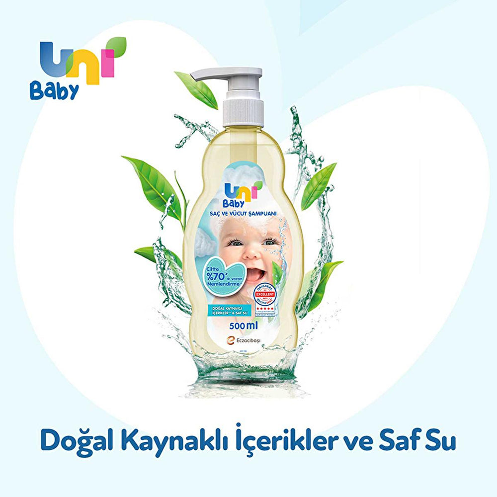 Uni Baby Shampoo 500ml - Natural, Hypoallergenic, Moisturizing Baby Care - Shampoo