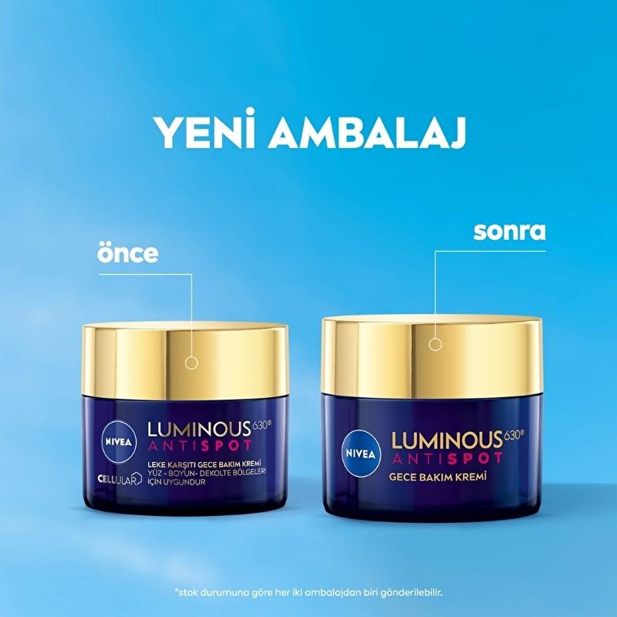 nivea luminous630 anti-spot night cream packaging, nivea luminous630 ingredients close-up, nivea luminous630 cream application on skin Nivea Luminous630 Anti-Spot Night Cream - With Thiamidol for Dark Spots | 50 ml Nivea Luminous630 Anti-Spot Night Cream 50 ml nivea, anti-spot-cream, night-cream, thiamidol, skincare, women, hydrating-cream, dark-spot-treatment, skin-brightening, ai-generated