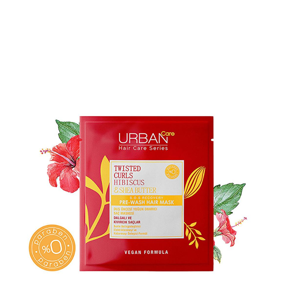 Urban Care Twisted Curls Hibiscus & Shea Butter Curl Defining Pre-Shower Hair Mask - Nourishing, Vegan, - Hair Mask