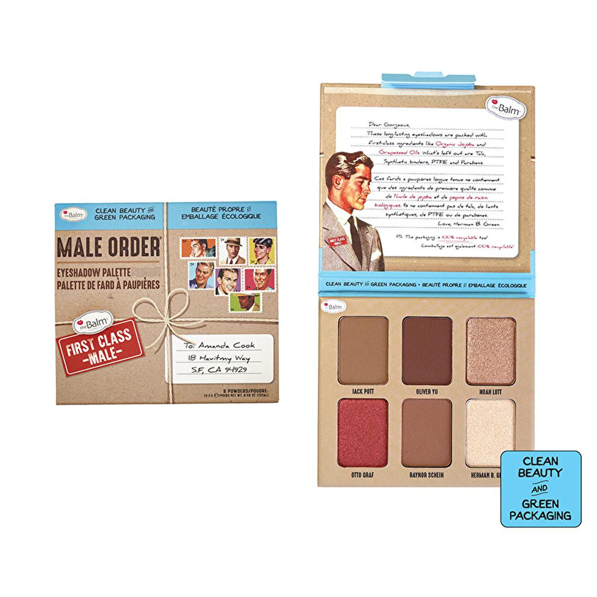 theBalm Male Order Eyeshadow Palette - First Class Male - Pigmented, Organic Jojoba &amp; Grape Seed Oil Eye Makeup - Mini Palette for Stunning Looks theBalm Male Order Eyeshadow: Pigmented, Organic Eye Makeup theBalm eyeshadow palette, Male Order eyeshadow palette, pigmented eyeshadow, organic eyeshadow, jojoba oil eyeshadow, grape seed oil eyeshadow, eye makeup, mini eyeshadow palette, eyeshadow, palette, makeup, eye color, cosmetics, natural eyeshadow, best eyeshadow, eyeshadow kit, eye shadow, eye shadow pa