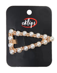 Eklips Pearl Triangle Snap Hair Clip for Elegant Styling