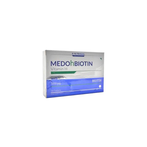 Nutrafarm Medohbiotin 2.5mg Biotin Supplement for Hair, Skin, and Nails - 60 Tablets - Vitamin & Supplement