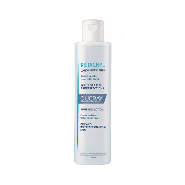 ducray keracnyl lotion 200ml bottle, ducray keracnyl lotion texture, ducray keracnyl lotion in use Ducray Keracnyl Lotion - Mattifying Lotion for Oily Skin | 200ml Ducray Keracnyl Lotion 200ml - Mattifying Formula ducray, keracnyl, mattifying-lotion, oily-skin, acne-treatment, skin-care, face-lotion, purifying-lotion, ai-generated, acne-sufferers