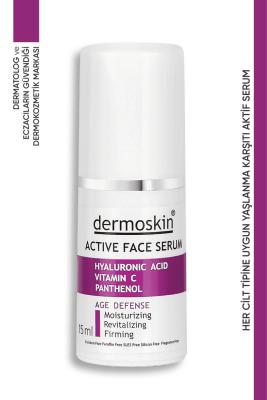 Dermoskin Anti-Aging Active Serum 15ml - Hydrating, Anti-Wrinkle, Brightening Serum with Hyaluronic Acid, Vitamin C, and Peptides Dermoskin Active Serum 15ml - Anti-Aging Hydration anti-aging serum, dermoskin active serum, hyaluronic acid serum, vitamin C serum, peptide serum for face, skincare, anti-wrinkle, brightening serum, youthful skin, hydration, fine lines, dryness