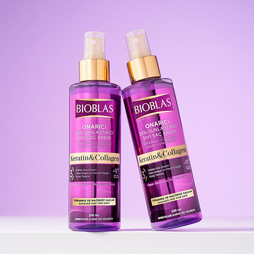 Bioblas Collagen & Keratin Leave-In Hair Conditioner: Volumizing, Thickening & Anti-Frizz for Fine Hair - Enhances Shine & Prevents Hair Loss Bioblas Collagen Keratin Hair Conditioner | Volumize & Thicken Collagen hair conditioner, Keratin hair treatment, Hair volumizing spray, Anti-frizz hair product, Hair loss prevention treatment, Leave in conditioner for fine hair, Hair thickening spray, Hair shine enhancer, Collagen, Keratin, leave-in conditioner, hair volume, anti-frizz, hair loss, fine hair, hair thi