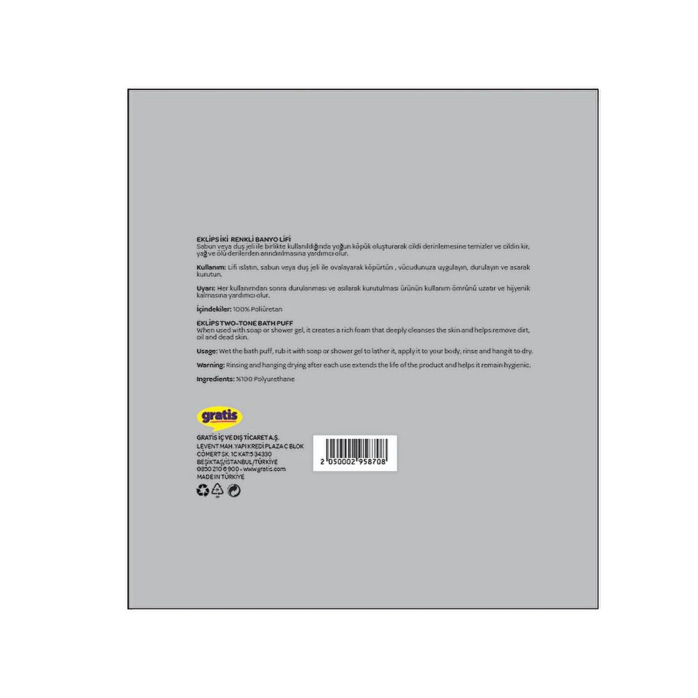 Eklips Dual-Tone Bath Sponge for Gentle Exfoliation