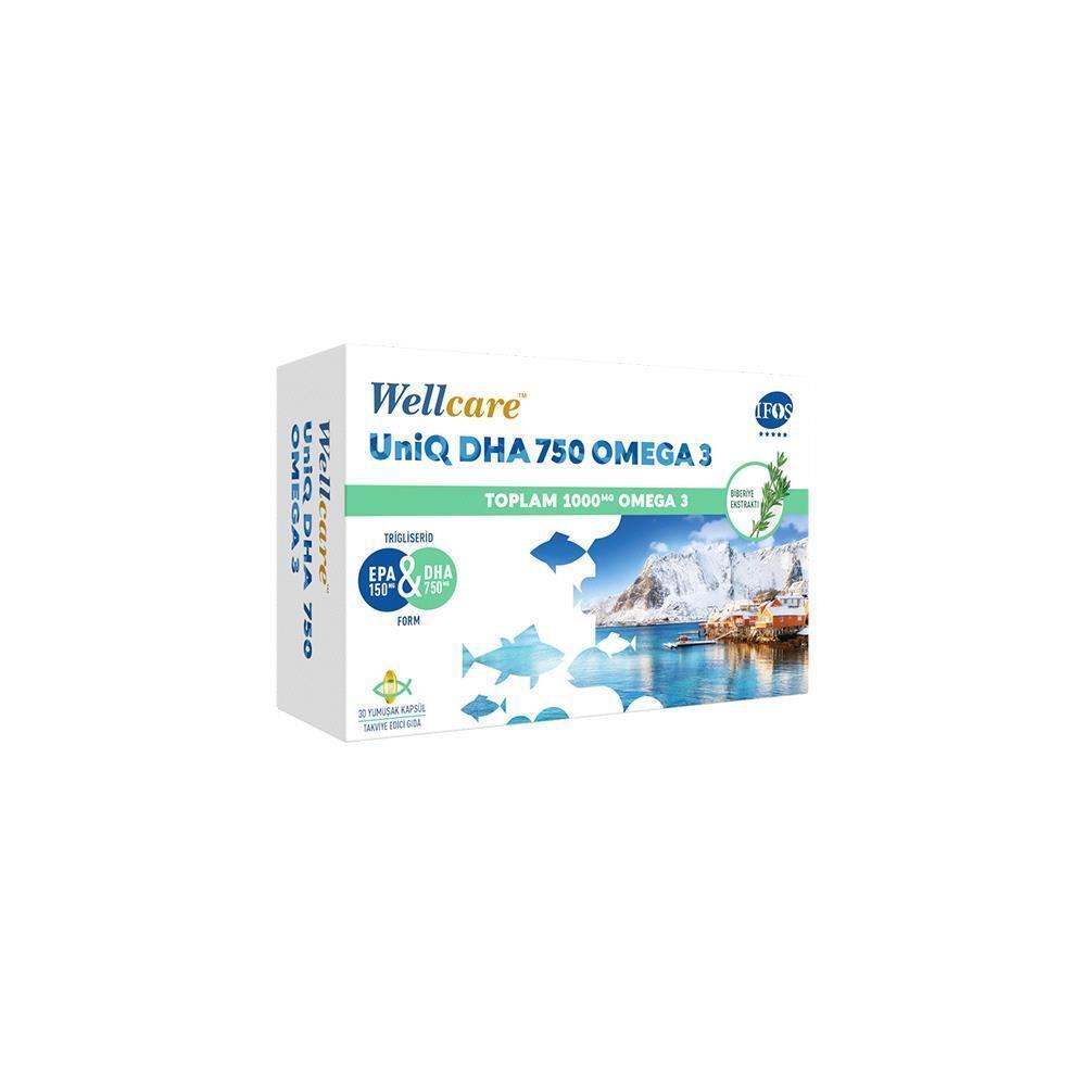Wellcare UniQ DHA 750 Omega 3 Fish Oil Capsules - Supports Heart & Brain Health, 30 Count Wellcare UniQ DHA 750 Omega 3 Fish Oil Capsules - 30 Count Omega 3 Fish Oil, DHA Supplement, Wellcare UniQ DHA 750, Fish Oil Capsules, Omega 3 Dietary Supplement, Heart Health Supplement, Brain Health Support, Dietary Supplements, Health and Wellness, Omega-3, Fish Oil, Capsules, Adult Health, Family Health, Nutritional Supplements