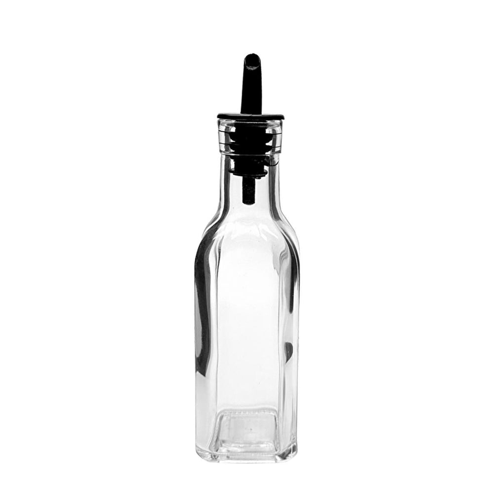 Luna Cucina Glass Oil and Vinegar Cruet Set with Silicone Pourer Tip - 200ml Elegant Kitchen Condiment Dispenser