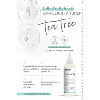 Skin401 Salicylic Acid BHA Clarify Toner 200ml - Vegan Acne Treatment & Exfoliating Skincare - view 2