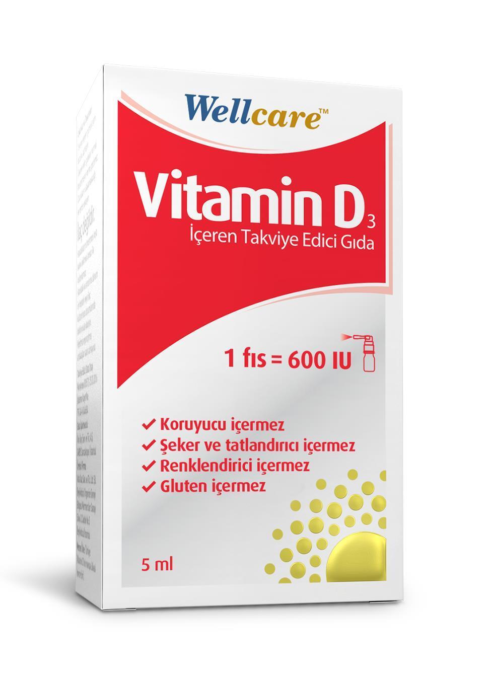 Wellcare Vitamin D3 600IU Spray - Supports Bone Health, 5ml Bottle - image 3