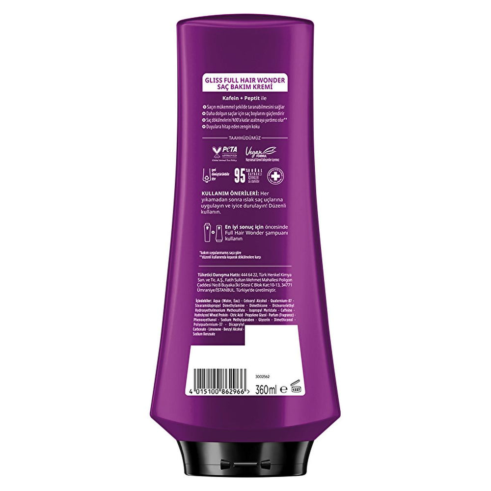 Gliss Full Hair Wonder: Anti-Hair Fall Conditioner with Caffeine & Peptide - Strengthens, Smooths & Adds Shine for Breakage-Prone Hair Gliss Anti-Hair Fall Conditioner: Strengthen & Shine | [Your Store] hair conditioner, anti hair fall conditioner, hair breakage treatment, caffeine hair conditioner, peptide hair treatment, hair strengthening conditioner, smooth hair conditioner, shine enhancing conditioner, easy to comb hair, hair detangling conditioner, anti-hair fall, hair breakage, caffeine, peptide, smo