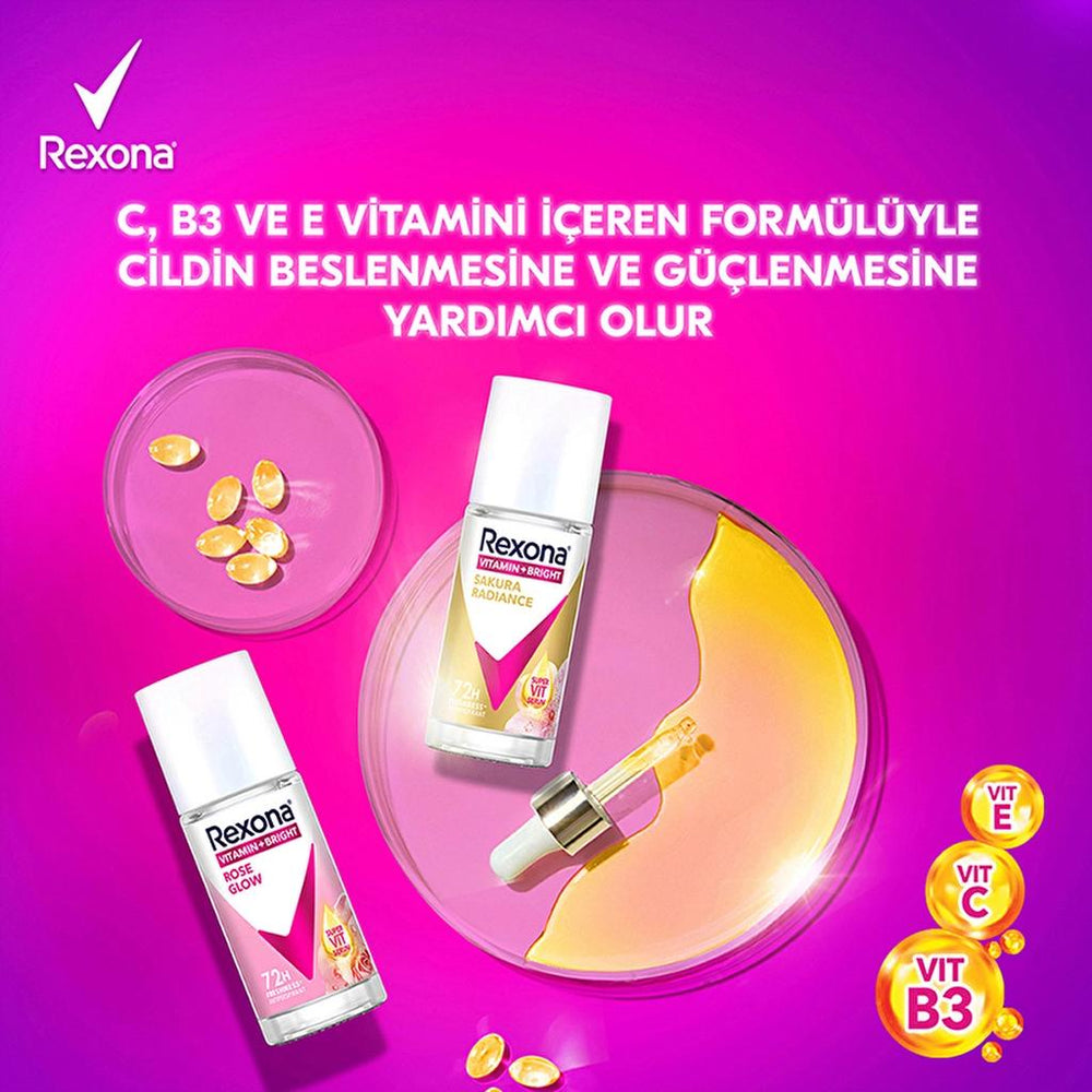 Rexona Rose Glow Vitamin + Bright Roll-On Deodorant 45 ml