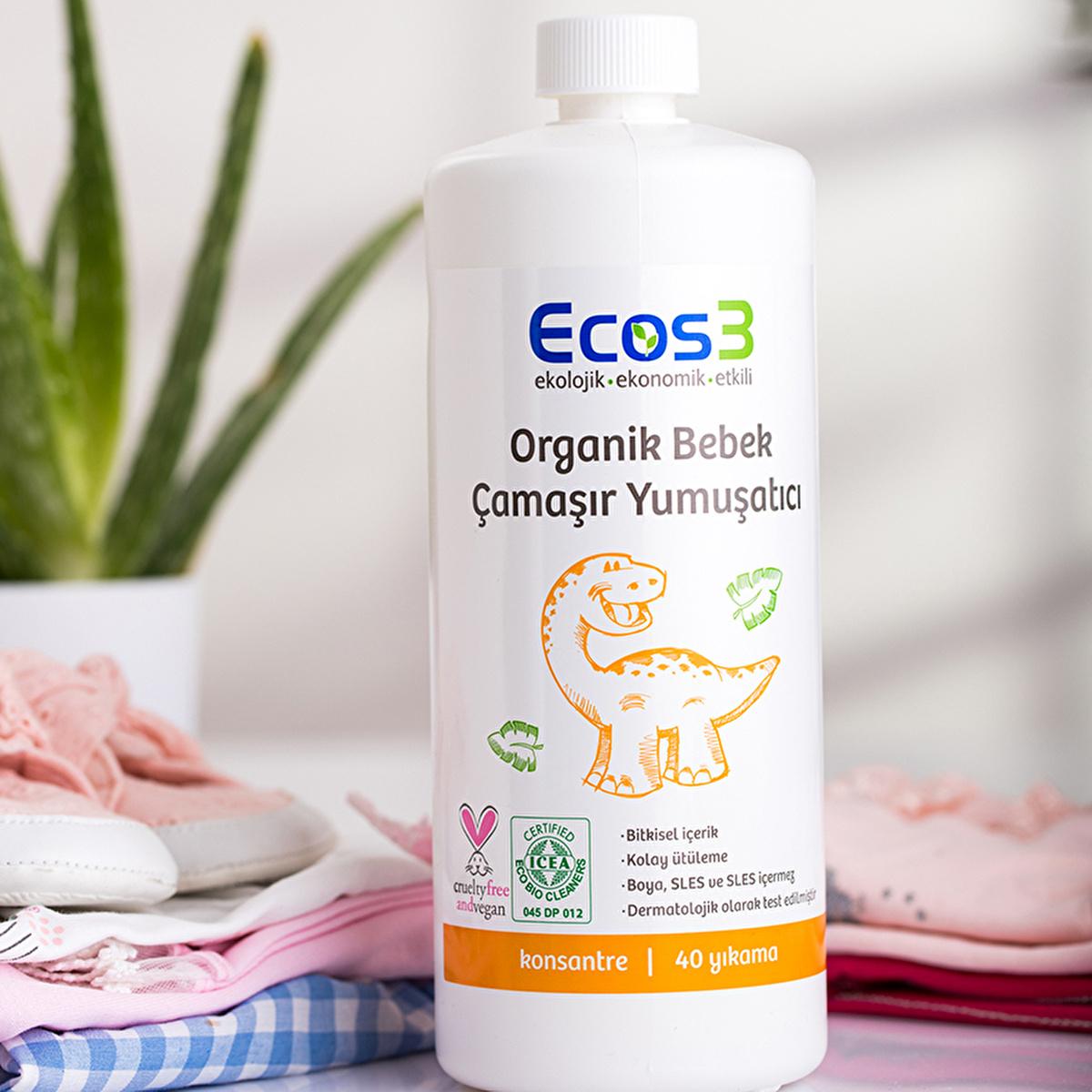 Ecos3 Organic Baby Fabric Softener - Eco-Friendly, Vegan Certified, Concentrated Formula for 40 Washes Ecos3 Organic Baby Fabric Softener - Eco-Friendly & Vegan organic baby fabric softener, eco-friendly laundry softener, vegan certified baby care, concentrated fabric softener, biodegradable laundry products, baby laundry, eco-friendly baby products, gentle fabric softener, natural baby care, sustainable living, cruelty-free baby products