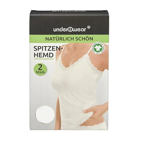 Underwear Kadın: Organic Cotton Lace Tank Top 2-Pack - Comfortable Women's Underwear, White - Kadın Athletic Undershirt Organic Cotton Lace Tank Top 2-Pack | Women's Comfortable Underwear lace tank top, women's underwear, organic cotton tank top, white tank top, lace camisole, cotton underwear women, women's undershirt, lace trim tank top, women's tank, organic cotton underwear, comfortable underwear, breathable tank top, women's clothing, casual wear, layering piece, elegant tank top, affordable underwear,