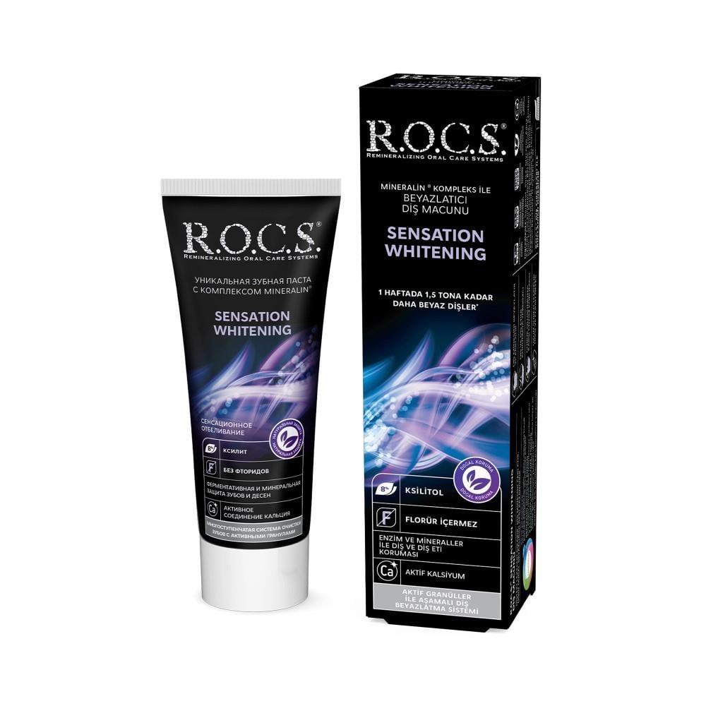 rocs sensation whitening toothpaste 60 ml, active granules in rocs whitening toothpaste, rocs whitening toothpaste packaging R.O.C.S. Sensation Whitening Toothpaste - Extra Whitening | 60 ml ROCS Sensation Whitening Toothpaste | 60 ml rocs-sensation-whitening, whitening-toothpaste, adults, oral-care, teeth-whitening, fluoride-free, sls-free, active-granules, healthy-teeth, ai-generated