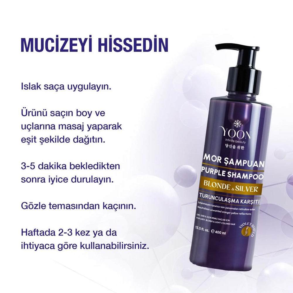Yoon Anti-Brassiness Purple Shampoo for Blonde Hair 400 ml