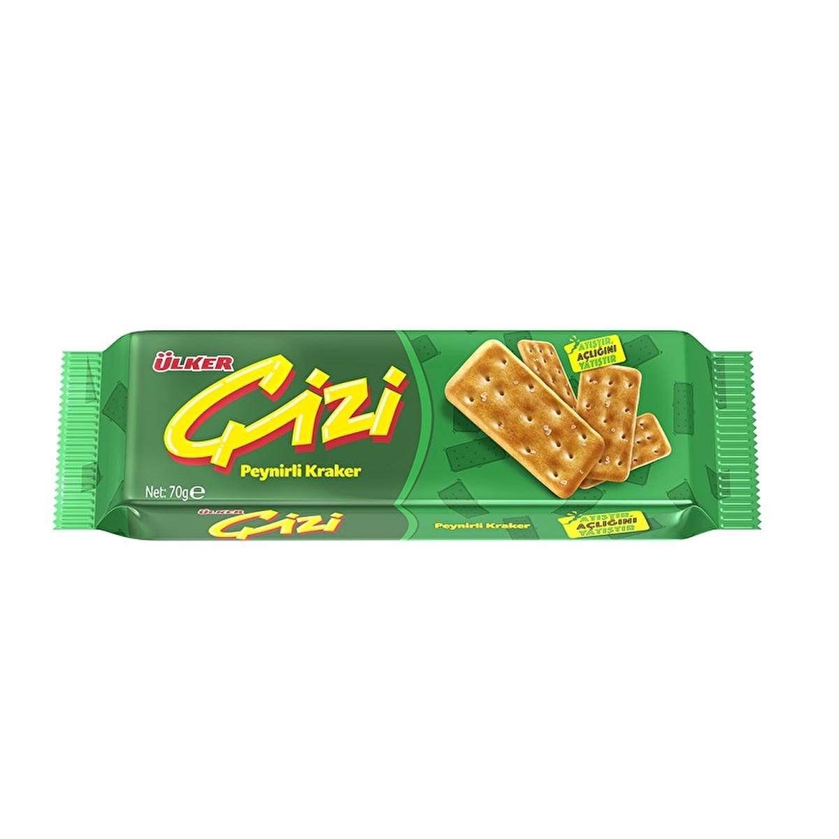Ülker Çizi Cheese Flavored Crackers - 70g Convenient Snack Ülker Çizi Cheese Crackers - Convenient Snack Ülker Çizi, Cheese flavored crackers, Turkish snacks, Convenient snacking, Peynirli kraker, Snack food, Cheese snacks, Savory snacks, On-the-go snacks, Family snacks, Kids snacks