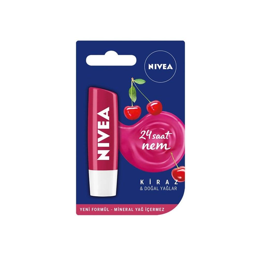 nivea cherry shine lip stick packaging, nivea cherry shine lip stick applied on lips Nivea Cherry Shine Lip Stick - Moisturizing Formula | 0.17 oz Nivea Cherry Shine Lip Stick - Moisturizing Formula nivea, cherry-lip-stick, lip-care, moisturizing, shiny-lips, hydration, teenagers, women, beauty, ai-generated