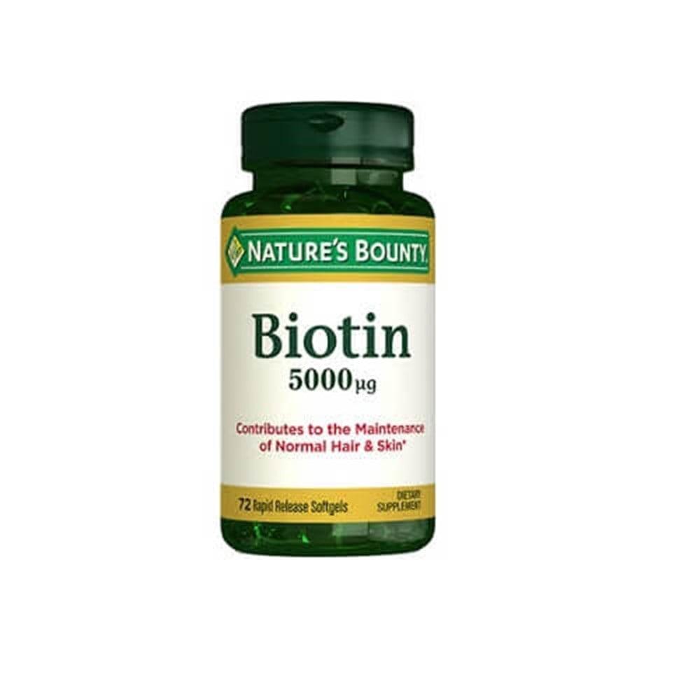 Nature's Bounty Biotin 5000 mcg Dietary Supplement for Hair, Skin, and Nail Health - 72 Soft Capsules Nature's Bounty Biotin 5000 mcg - Hair, Skin, Nail Health Supplement Biotin supplement, 5000 mcg biotin, Nature's Bounty biotin, Dietary supplement for hair and nail health, Vitamins and supplements, Hair care, Skin care, Nail health, Health and beauty supplements, Dietary supplements, Biotin for hair growth, Biotin for nail strength, Biotin for skin health