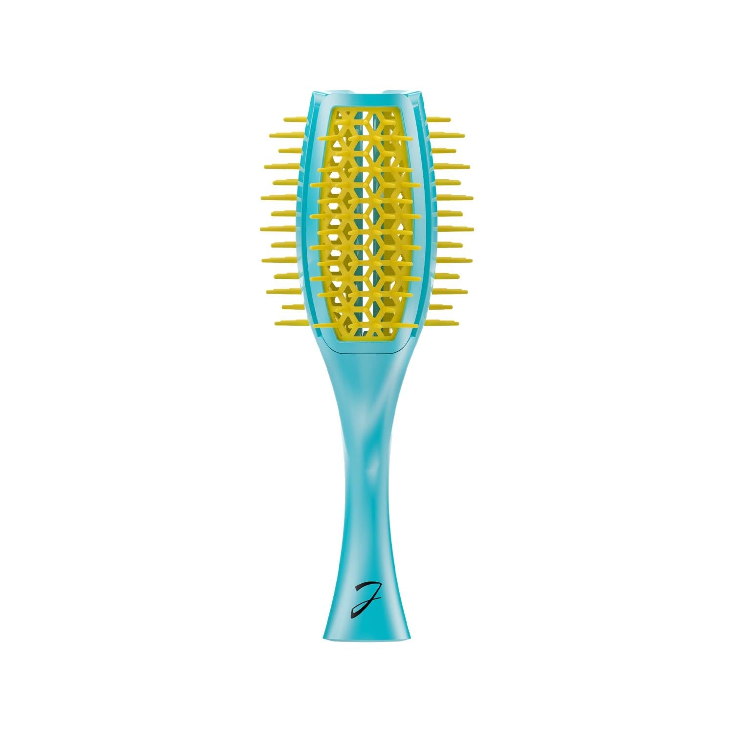 Janeke Tulip Brush Detangling Hair Brush Green &amp; Yellow SP503TG