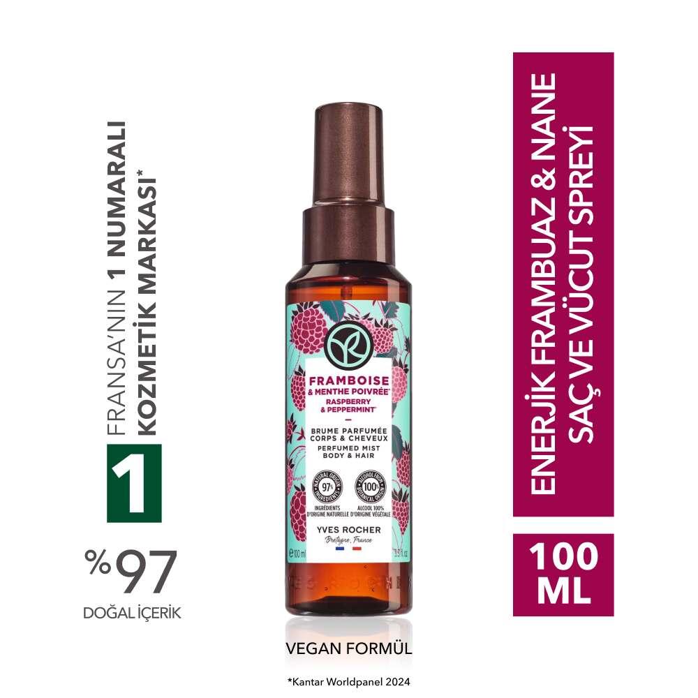 Yves Rocher Raspberry Mint Hair & Body Mist for Refreshing Scent